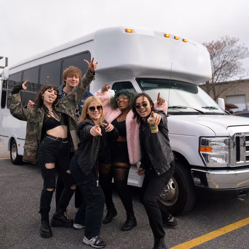 Black Mercedes Sprinter van staged for an Detroit Concert Transportation group