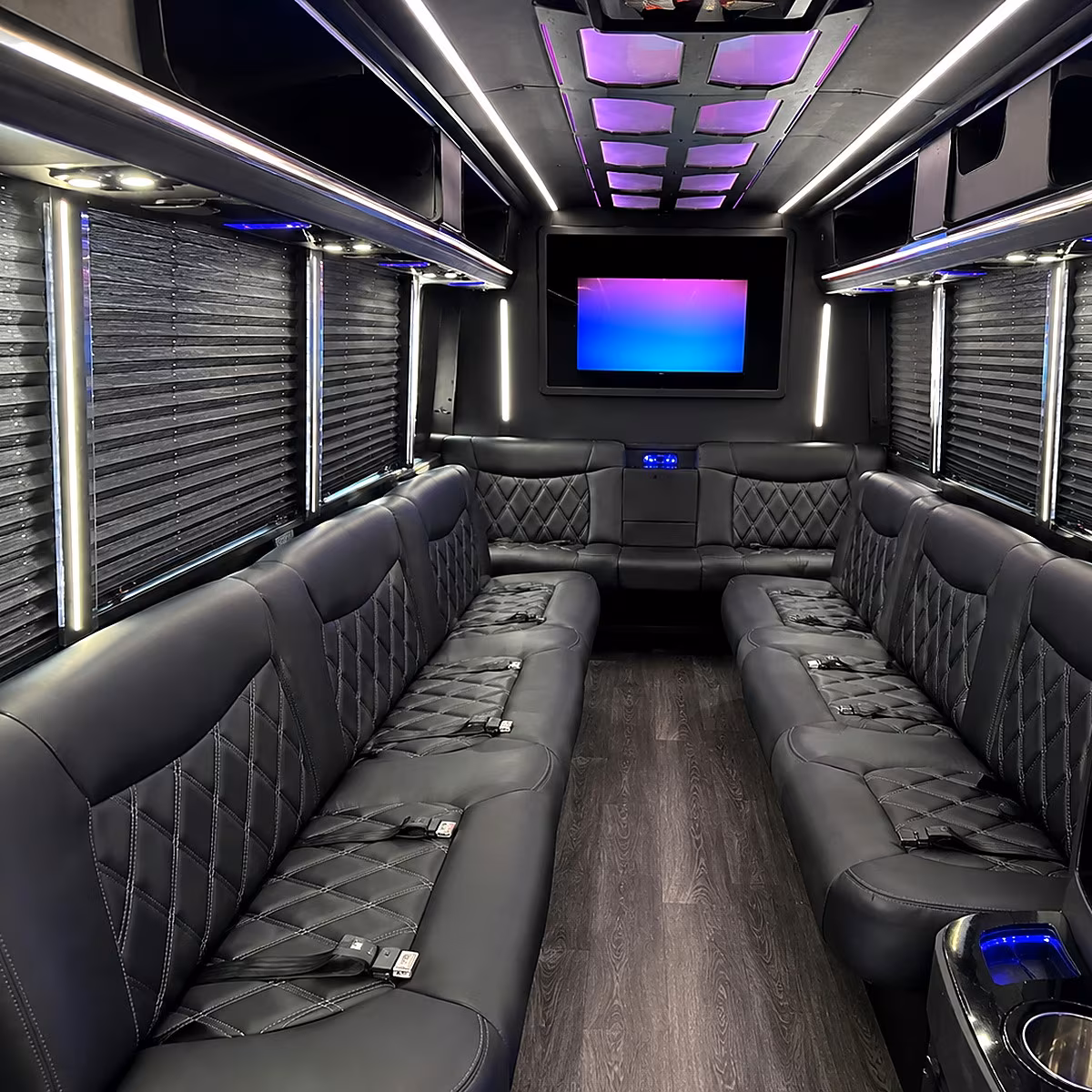 Detroit Prom & Homecoming Transportation party bus interior