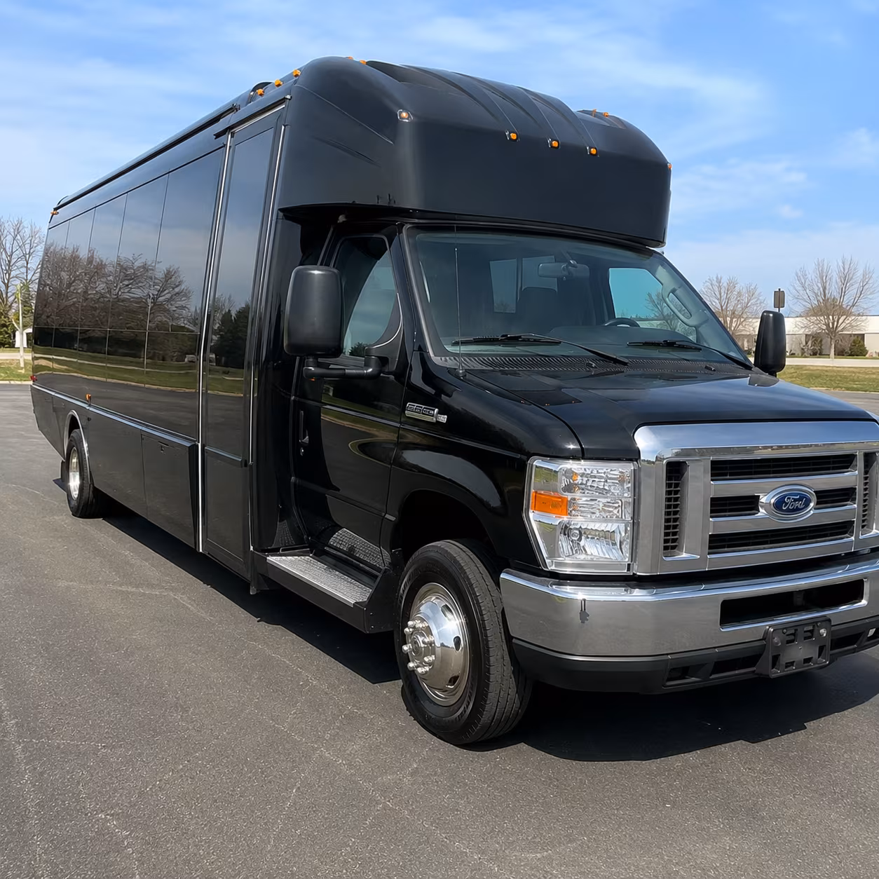Detroit Sporting Event Transportation party bus exterior
