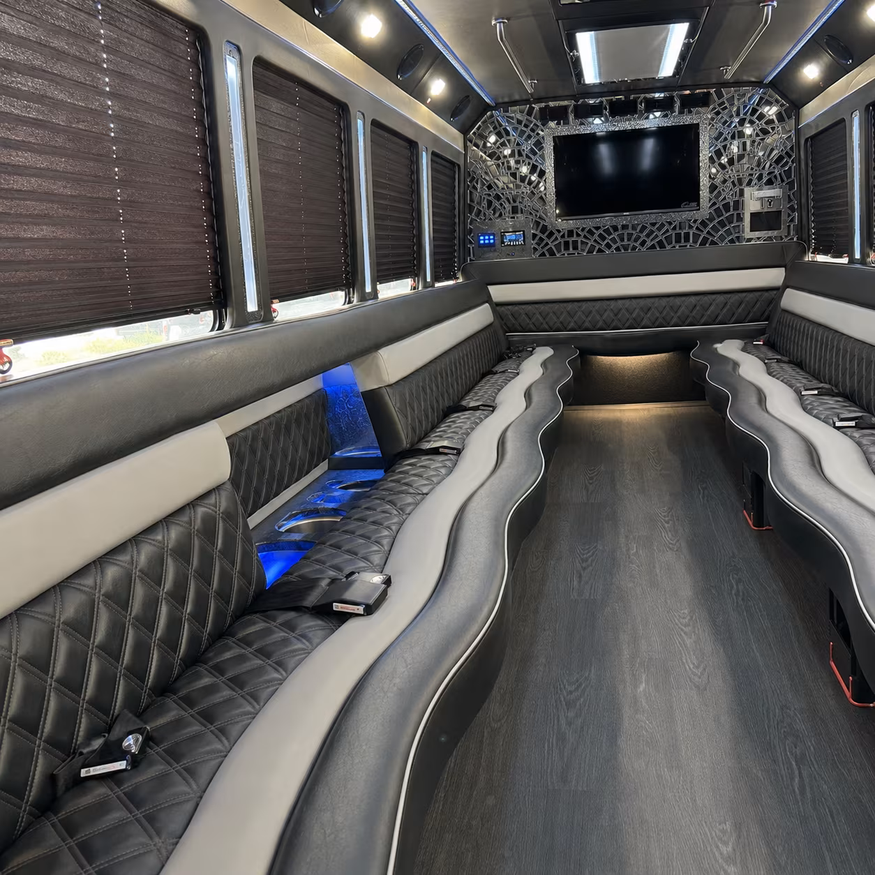 Detroit Wedding Transportation party bus exterior