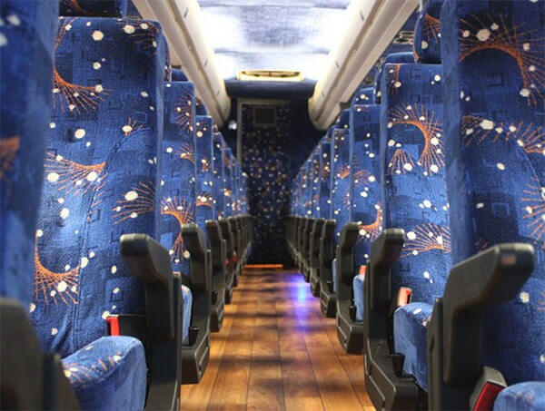 Detroit 50 passenger Charter Bus Interior