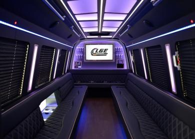 Clinton 18 Passenger Limo Bus Interior