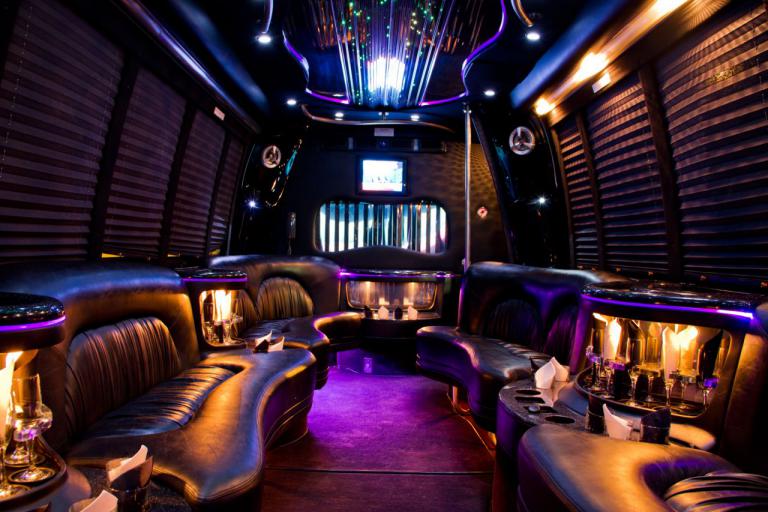 Shelby 22 Passenger Party Bus Interior