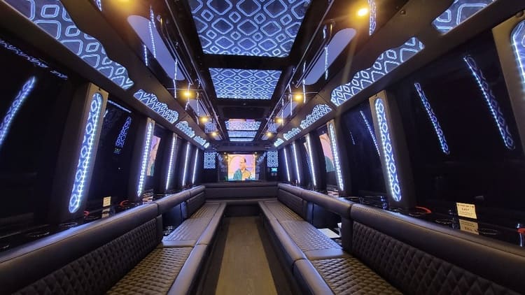 Detroit 40 Passenger Limo Bus Interior